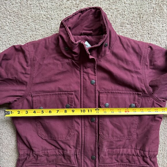 Ridgecut Jacket Womens Small Insulated Maroon Red Full Zip Mock Neck Field Coat - Picture 8 of 12